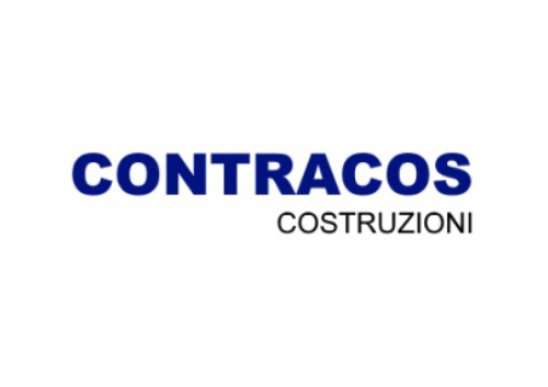 Logo with the word CONTRACOS in bold blue uppercase letters and COSTRUZIONI in smaller black uppercase letters beneath it, set on a plain white background.